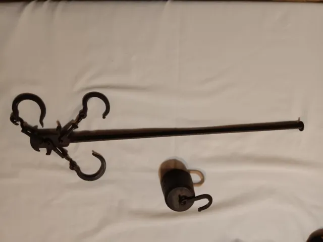 Antique Cast Iron Hanging Balance Beam Scale Cotton/ Tobacco