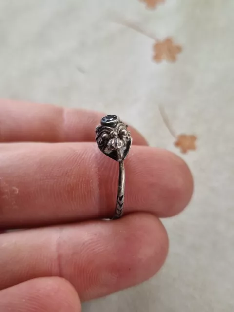 Bague Argent Massif Chinois Chine Tête De Dragon