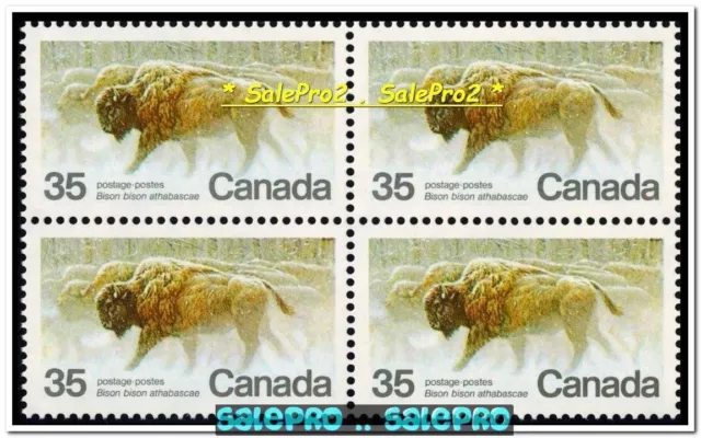 Canada 1981 Canadian Wildlife Wood Bison Mint Fv Face $1.40 Mnh Stamp Block