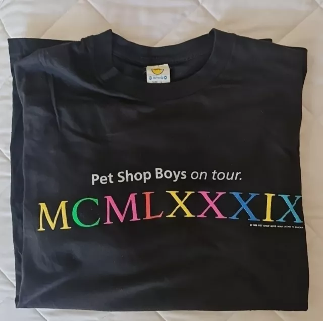 Pet Shop Boys MCMLXXXIX 1989 Tour T Shirt Black Large RARE