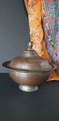 Old Middle Eastern Copper Bowl with Lid  …beautiful collection / display piece 3