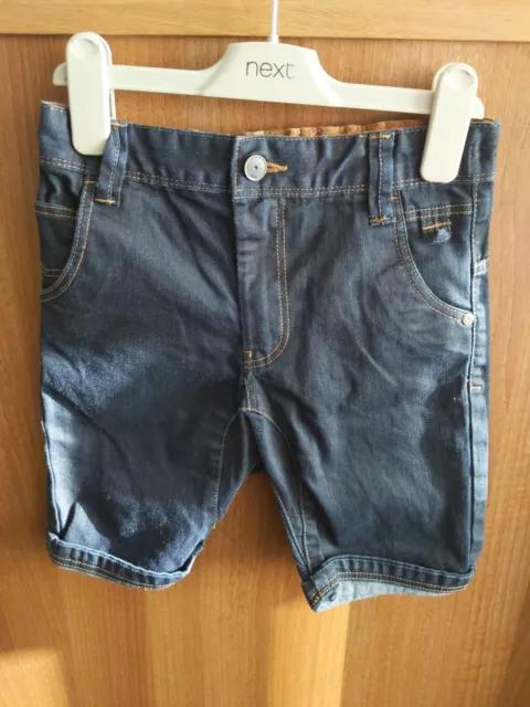 Next Boys Age 6 Years Biker Style Dark Wash Denim Shorts