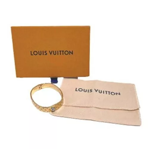 Louis Vuitton Brass Monogram Nanogram Cuff S Gold 578695