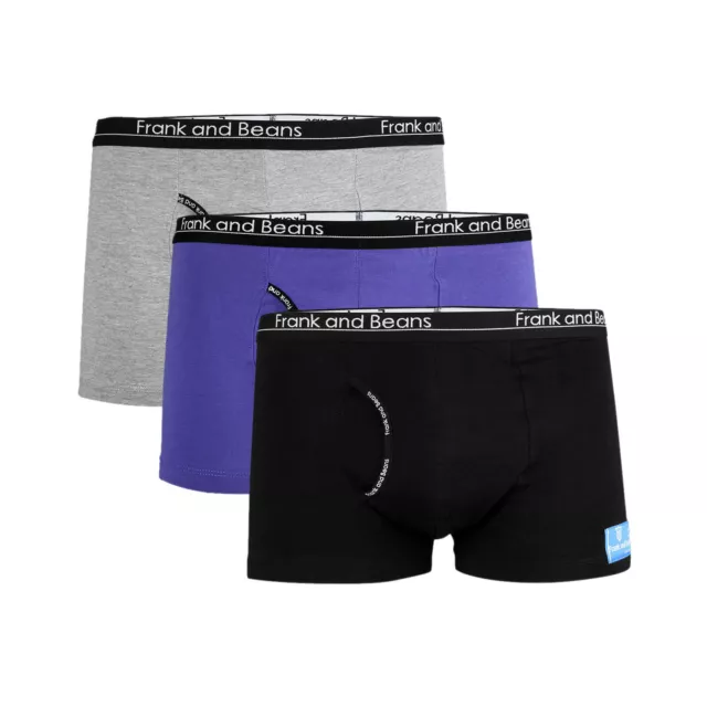 3 Boxer Briefs Trunks Mixed Colour Frank and Beans Underwear BB304 S M L XL 2XL