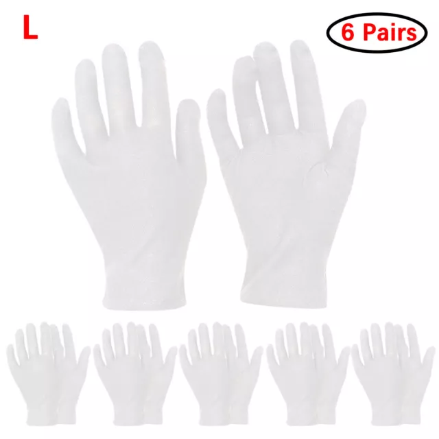 24 Pair Cotton Work Gloves for Eczema Coin Inspection Ceremony Magician 7/8"