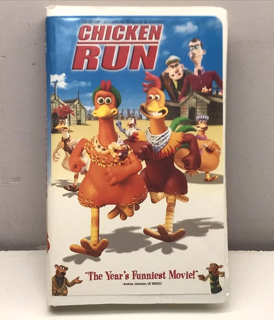 CHICKEN RUN VHS 2000 Video Tape Claymation Classic Mel Gibson Clamshell