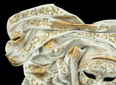 Mask Leather White And Gold - Dogaresse from Venice - Decoration Wall - XXL 2250 3