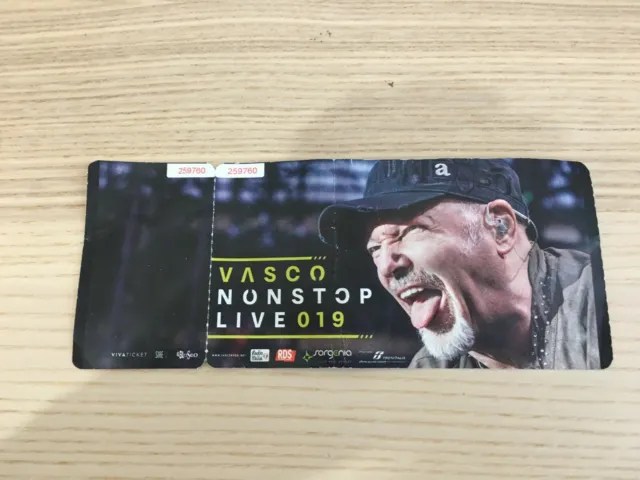 Vasco Rossi _ Non Stop Live 019 Tour _ Biglietto Ticket Concerto 2019