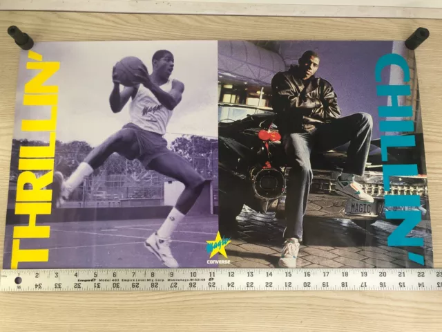 1990 Magic Johnson rare Converse shoes Thrillin and Chillin 13.5 x 22.75" poster