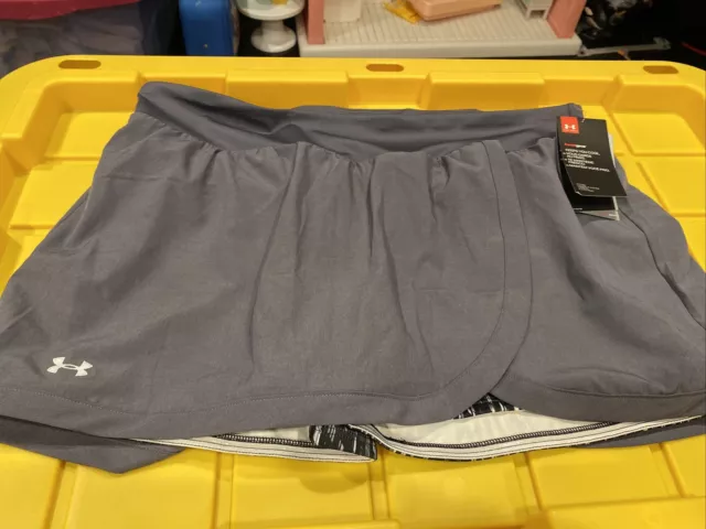 NWT Under Armour HeatGear Women's Golf Tennis Skirt Skort Gray XL NWT