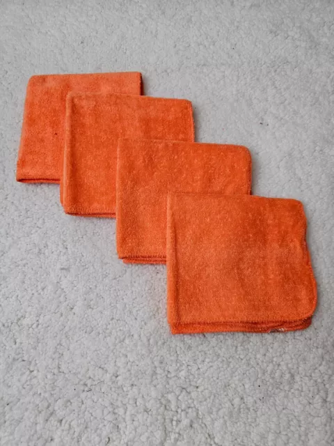 Lot 4-Pc 70s MCM Retro Vintage Cannon Monticello Soft Washcloths - Orange