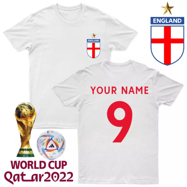 Personalised England Football Mens T Shirt Name Number  Tee Top#5