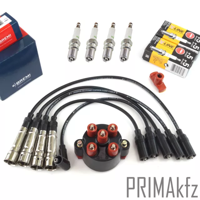 Set Cavi di Avviamento + Bremi Calotta Spinterogeno Rotore 4x NGK per W201 W124