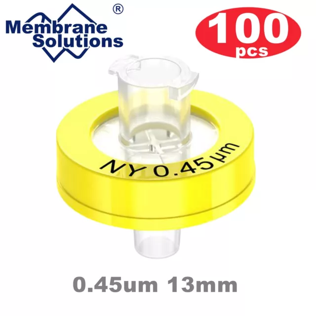 10-100PCS (NY)Nylon Syringe Filter 13mm 0.45μm Pore Size Non-Sterile Hydrophilic