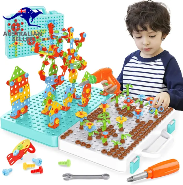 DIY Electric Drill Puzzle Set, Kids STEM Take Apart Toys, 2D 3D Educational