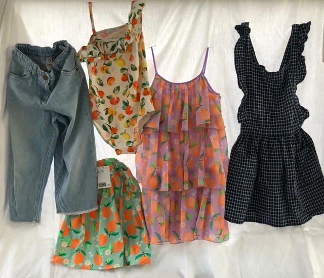 Girls dress skirt jeans pinafore swimming costume bundle Age 6 - 8 years H&M