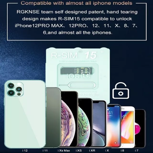 Upgrade RSIM-15+ Nano Unlock Card for iPhone 13Pro 12 Pro Max X XS Max8 iOS15 YU