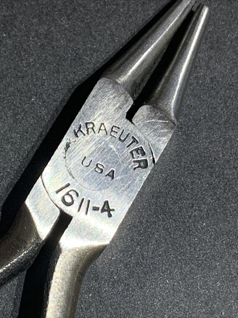 Vintage Kraeuter USA 1611-4 Round Needle Nose Pliers Watchmaker’s Jeweler’s NICE 2