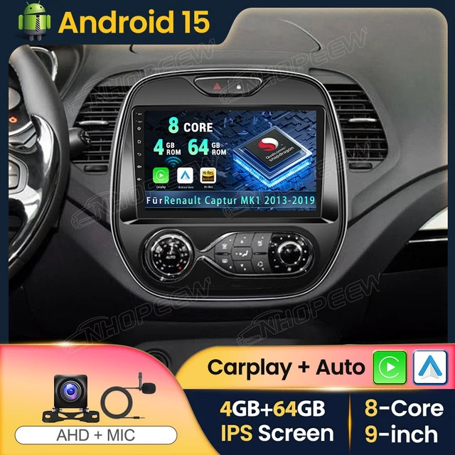 4+64GB ANDROID 15 Carplay Autoradio GPS Navi BT Für Renault Captur MK1 ...