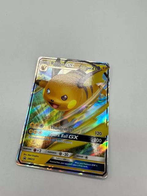 Pokemon Karte TCG Raichu GX SM213 Blackstar Promo Holo Rare Fullart NM Englisch 2