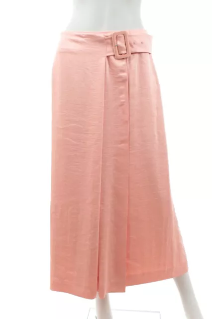 Rejina Pyo Satin Wrap Midi Skirt / Pink
