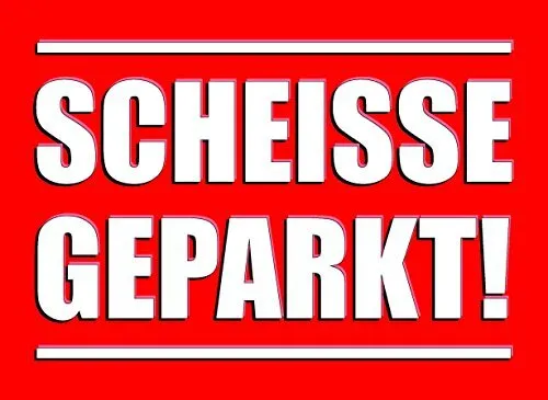 NOTIZBLOCK SCHEISSE GEPARKT Strafzettel Knöllchen Falschparker