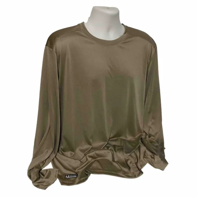 UNDER ARMOUR TACTICAL T Shirt Mens Xxl Desert Tan Ua Long Sleeve £21.46 ...