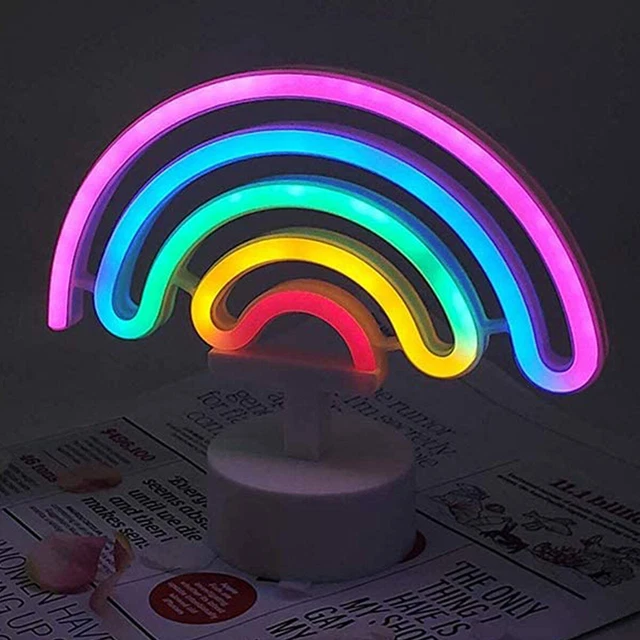 NEON SIGN LED Rainbowshaped Neon Light Battery/USB Powered Colorful