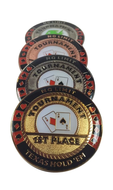 Poker Weight Four Piece Set - Commerative Trophies - 1st, 2nd, 3rd, 1st Out