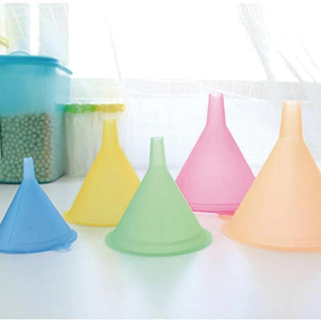 5 piezas embudo de aceite líquido de plástico embudo práctico para el hogar tamaños de embudo colorido V6Z6