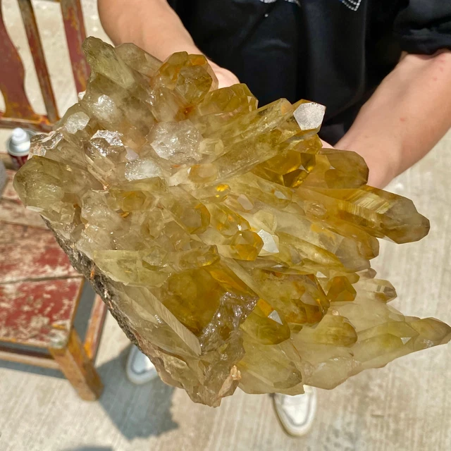 8.91LB  Natural Citrine cluster mineral specimen quartz crystal healing.