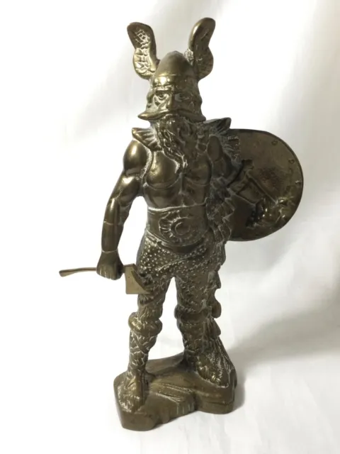 VINTAGE SOLID BRASS Viking Warrior Collectable Model Heavy Weight