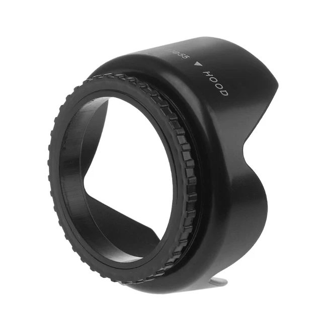 Copriobiettivo parasole petali fiori avvitati 55 mm per fotocamera DSLR