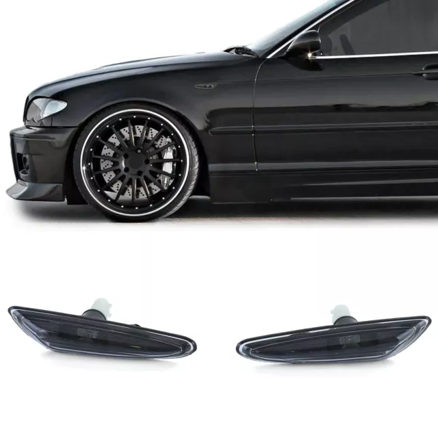 Seitenblinker Smoke Schwarz Paar für BMW 3er E46 00-05  5er E60 E61 03-10 X3 E83