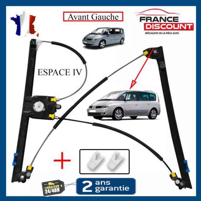 Mécanisme de lève vitre Avant Gauche prévu pour Renault Espace 4  - 8200017893