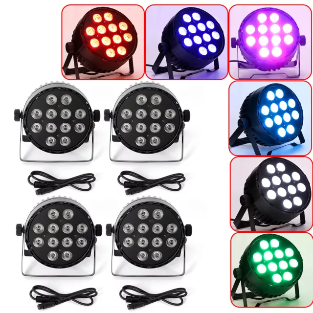 4x 4in1 RGBW LED Stage Lighting Par Light DMX512 Party DJ Show Effect Lamp 120W