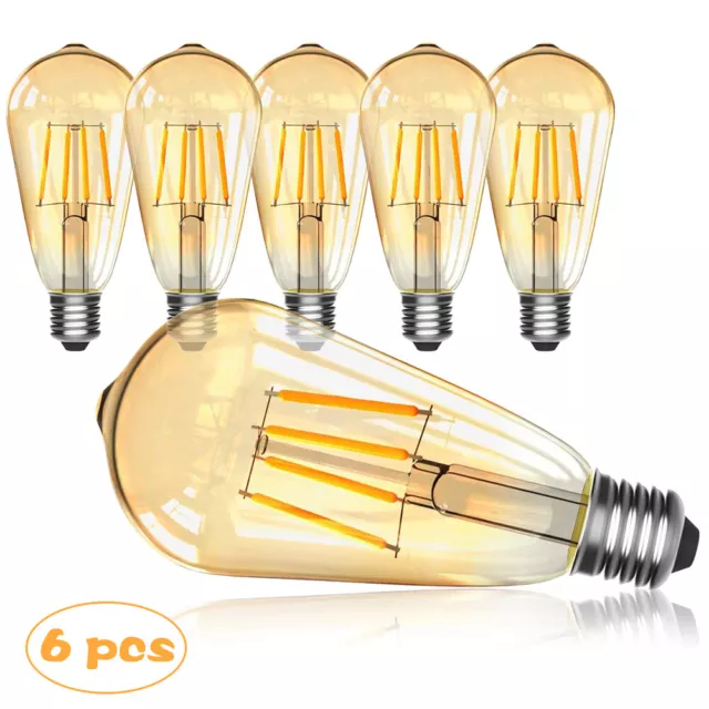18Pcs Vintage Retro LED E27 Light Bulb 4W ST64 Industrial Filament Edison Bulbs 3