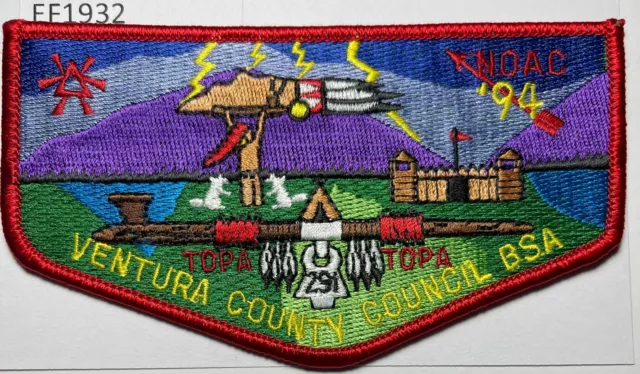 Boy Scout OA 291 Topa Topa Lodge Flap 1994 NOAC