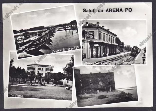 PAVIA ARENA PO 03 INTERNO STAZIONE FERROVIA - TRENO  viaggiata 1955 REAL PHOTO