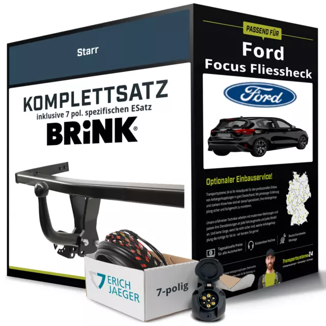Anhängerkupplung BRINK starr für FORD Focus Fliessheck +E-Satz Kit NEU
