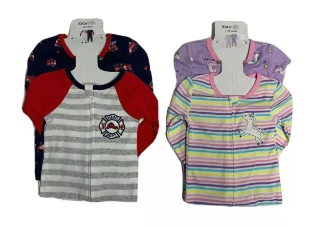 Kids Headquarters 2-pack Coton Bébé Garçons Filles & Bébé Dormeuses 12M - 2T