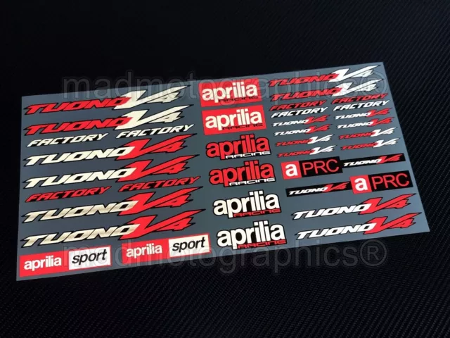 Tuono V4 Factory Reflektierende Aufkleber sticker für Aprilia Laminiert red