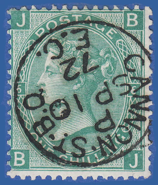 GB QV 1871 1s GREEN PLATE 6 BJ  SG117 GU CANNON ST CDS