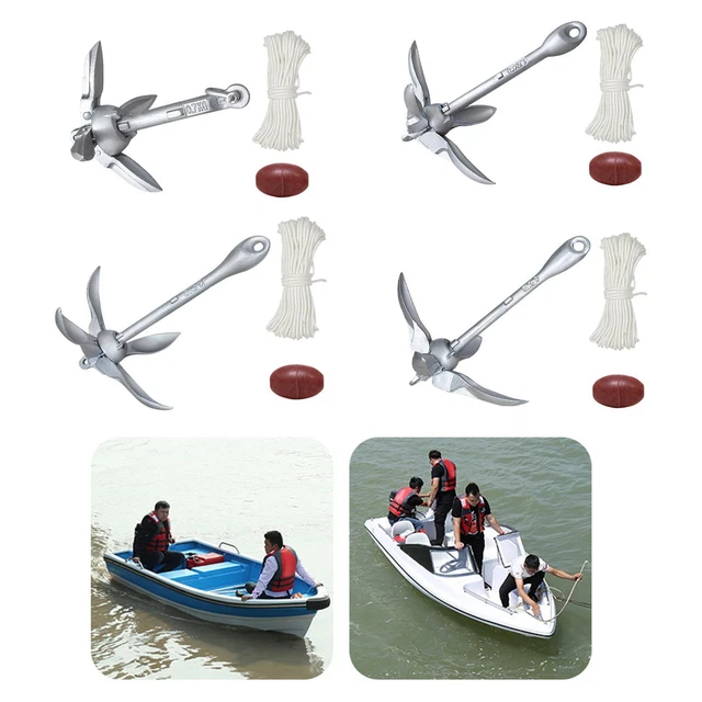 Corde 30m Bateau Ancre Pliable Grappin 4kg VidaXL - Corde 30m Pour Kayak, Bateau, Pêche Ancre Fonte Galvanisée