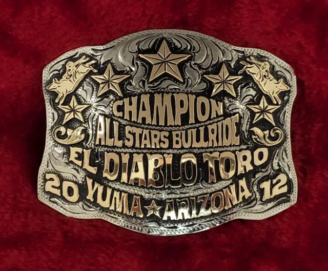 Champion Rodeo Trophy Buckle Bull Riding El Diablo Toro☆Yuma Arizona☆2012#370