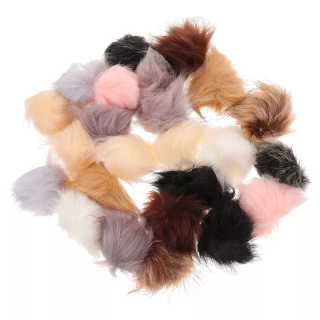 24 Pcs Artificial Fur Plush Ball Clothing Balls Fluffy Pom Poms