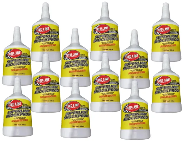 12 Pack Red Line Super Light Shock Proof Synthetic Gear Oil (1 Quart) RED-58504