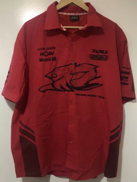 Holden Racing Team Button Up Shirt Short Sleeve Mens XL HRT HSV Mobil 1 Rockstar