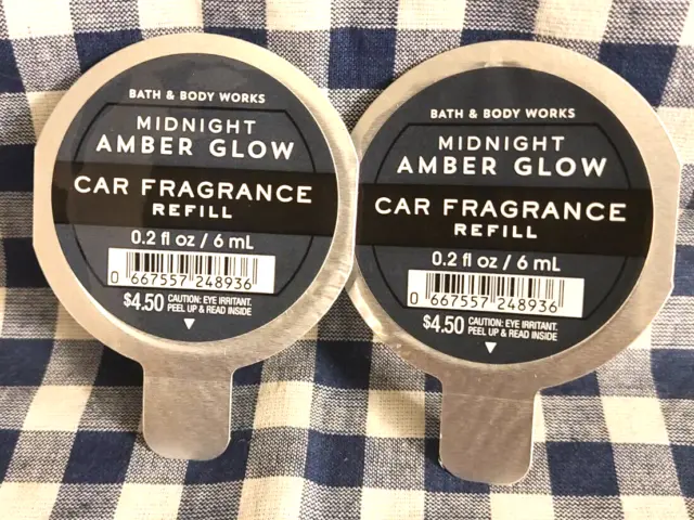 ALL NEW 2-Pack MIDNIGHT AMBER GLOW Scentportable CAR Refills Bath & Body Works