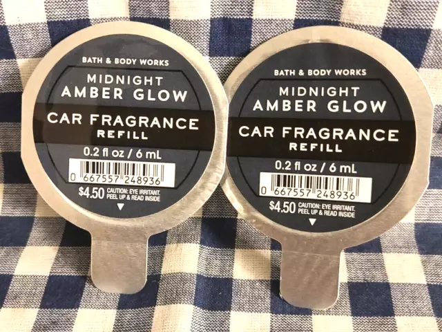 ALL NEW 2-Pack MIDNIGHT AMBER GLOW Scentportable CAR Refills Bath & Body Works